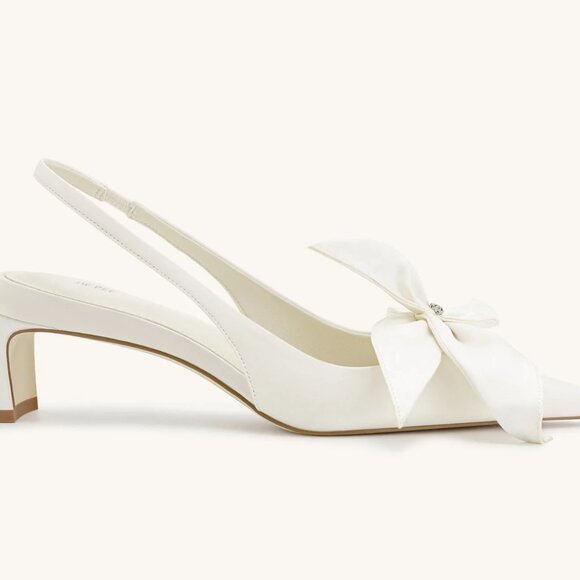 Stunning JW PEI Queena Floral Appliqué Slingback Kitten Heels Size 9.5 - Picture 2 of 3